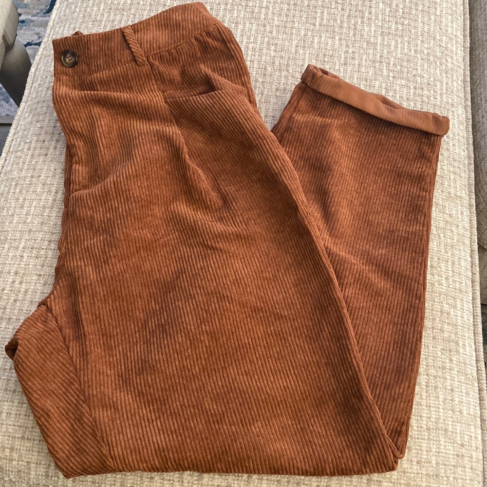 Shein Burnt orange, light corduroy pants